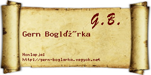 Gern Boglárka névjegykártya